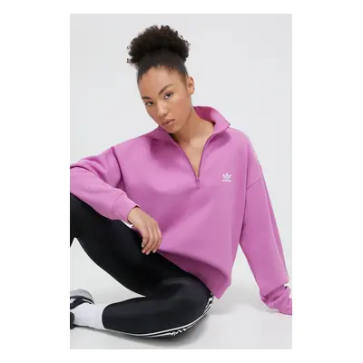 Mikina adidas Originals dámská, růžová barva, hladká, IR5941