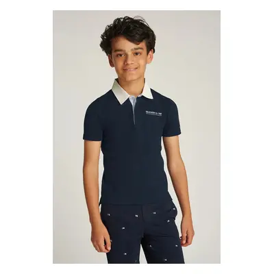 Dětské polo tričko Tommy Hilfiger černá barva, KB0KB09332