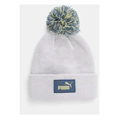 Dětská čepice Puma FC Pom-Pom- Beanie šedá barva, z tenké pleteniny, 255410