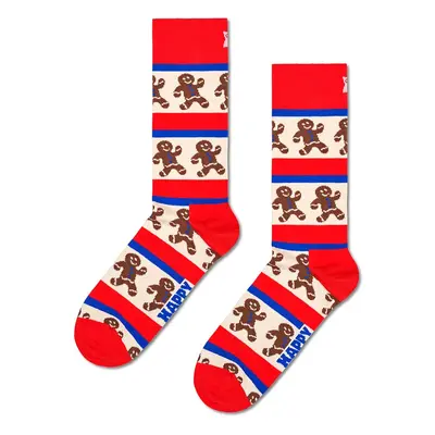 Ponožky Happy Socks Gingerbread Stripe červená barva, P002056