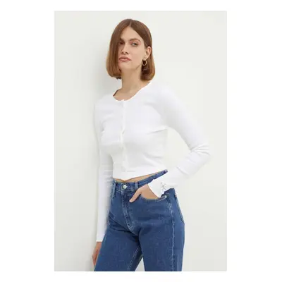 Kardigan Calvin Klein Jeans dámský, bílá barva, lehký, J20J224057