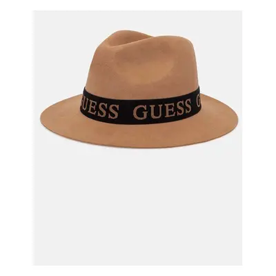 Vlněný klobouk Guess FEDORA béžová barva, vlněný, AW5162 WOL03