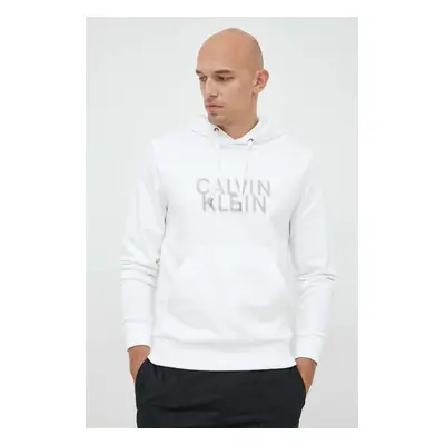 Mikina Calvin Klein pánská, bílá barva, hladká