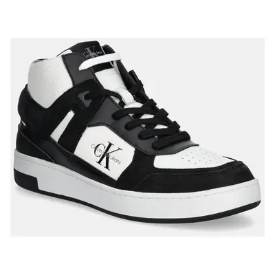 Sneakers boty Calvin Klein Jeans BASKET CUP MID LACEUP AUTHENTIC černá barva, YM0YM01109