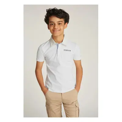 Dětské polo tričko Tommy Hilfiger bílá barva, KB0KB09332