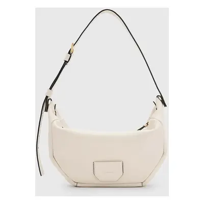 Kožená kabelka AllSaints MADEA SHOULDER BAG bílá barva, W348XB