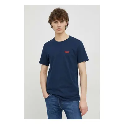 Bavlněné tričko Levi's 2-pack černá barva, s potiskem