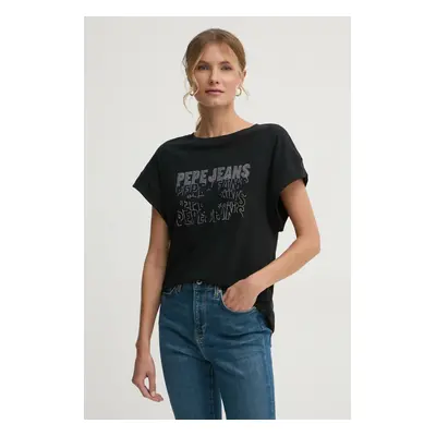 Bavlněné tričko Pepe Jeans LIRA černá barva, PL505996