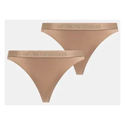 Tanga Emporio Armani Underwear 2-pack béžová barva, 163337 4F235