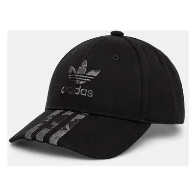 Bavlněná baseballová čepice adidas Originals černá barva, s aplikací, IY1545