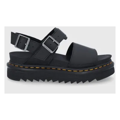 Kožené sandály Dr. Martens Voss dámské, černá barva, na platformě, DM24233001.Voss-Black