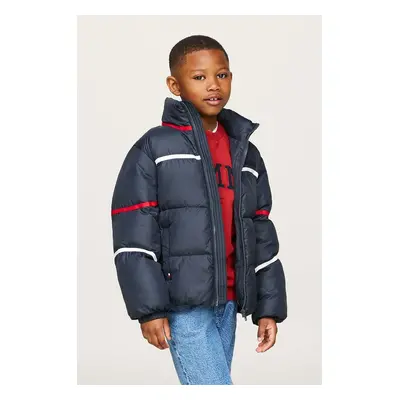 Dětská bunda Tommy Hilfiger tmavomodrá barva, KS0KS00593