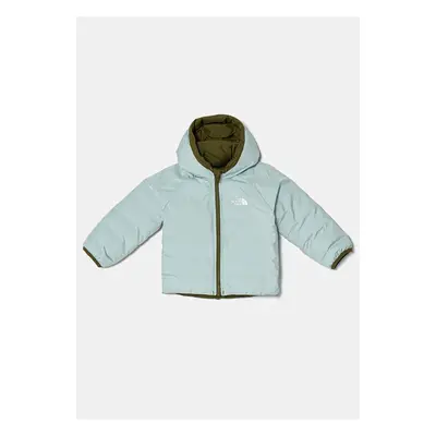 Oboustranná kojenecká bunda The North Face BABREVERSIBLE PERRITO HOODED JACKET zelená barva, NF0