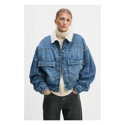 Džínová bunda G-Star Raw dámská, modrá barva, přechodná, oversize, D25340-D536