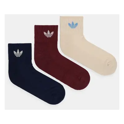 Ponožky adidas Originals 3-pack vínová barva, IX5239