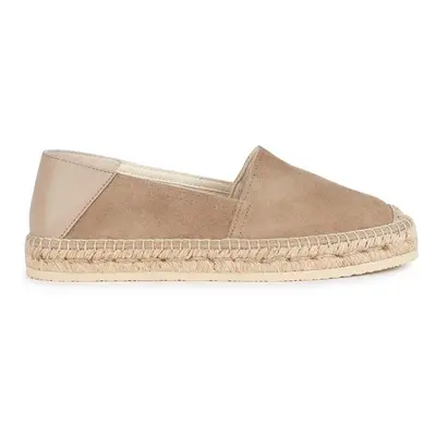 Kožené espadrilky Geox D LAMPEDUSA béžová barva, D35V0A 02285 C6738