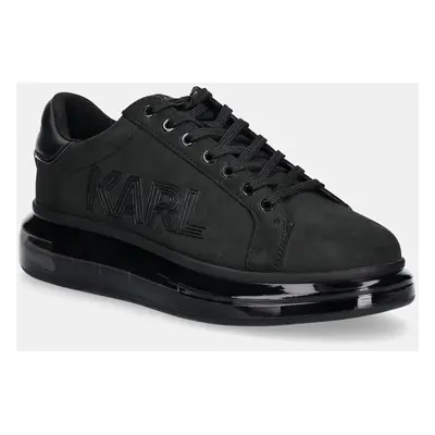 Kožené sneakers boty Karl Lagerfeld KAPRI KUSHION černá barva, KL52661