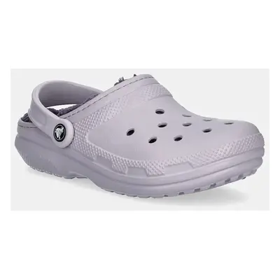 Pantofle Crocs Classic Lined Clog dámské, růžová barva, 203591