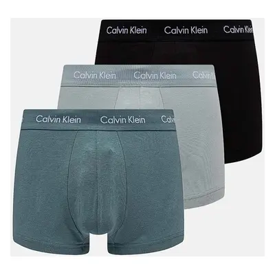 Boxerky Calvin Klein Underwear 3-pack pánské, tyrkysová barva