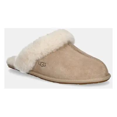 Semišové papuče UGG Scuffette II béžová barva, 1106872-SAN