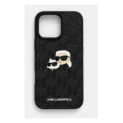 Obal na telefon Karl Lagerfeld iPhone 16 Pro Max 6.9 černá barva, KLHCP16XPGKLKCPK