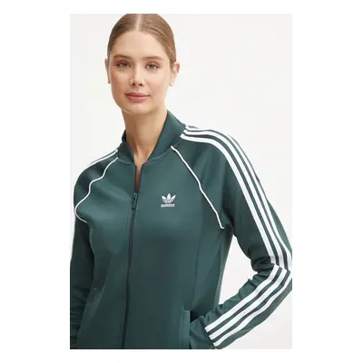 Mikina adidas Originals dámská, zelená barva, vzorovaná, IY2168