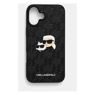 Obal na telefon Karl Lagerfeld iPhone 16 Plus 6.7 černá barva, KLHCP16MPGKLKCPK