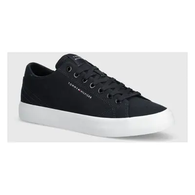 Tenisky Tommy Hilfiger TH HI VULC LOW CANVAS pánské, tmavomodrá barva, FM0FM04882