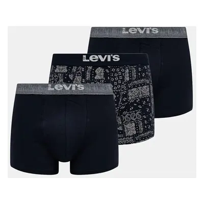 Boxerky Levi's 3-pack pánské, tmavomodrá barva, 37149-1037