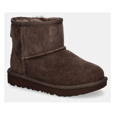 Dětské semišové sněhule UGG CLASSIC MINI II hnědá barva, 1017715T