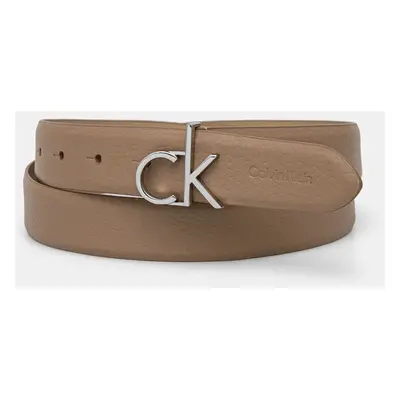 Kožený pásek Calvin Klein dámský, béžová barva, K60K613073