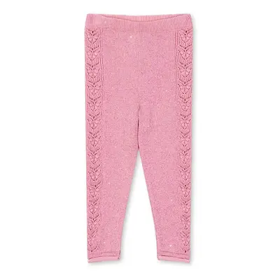 Dětské legíny Konges Sløjd CABBY KNIT PANTS růžová barva, s aplikací, KS101447