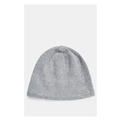 Čepice z vlněné směsi The North Face Jim Beanie šedá barva, z tenké pleteniny, NF0A8CQ2DYX1