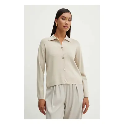 Kardigan Max Mara Leisure dámský, béžová barva, lehký, 2426316017600