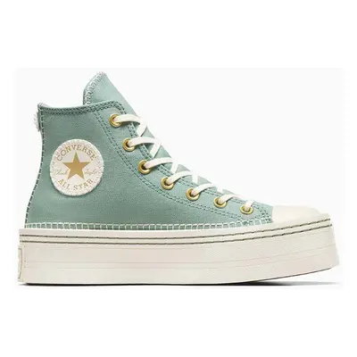 Kecky Converse Chuck Taylor All Star Modern Lift dámské, zelená barva, A07547C