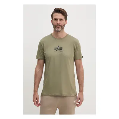 Bavlněné tričko Alpha Industries zelená barva, 118533.11-green