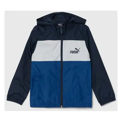 Dětská bunda Puma ESS+ CB Windbreaker tmavomodrá barva