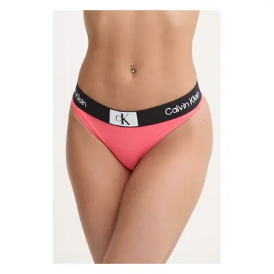 Koupací kalhotky Calvin Klein růžová barva, KW0KW02352