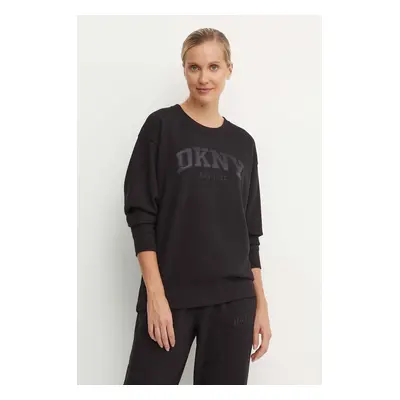 Mikina Dkny dámská, černá barva, s aplikací, DP4T9809