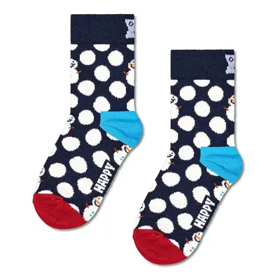 Dětské ponožky Happy Socks Kids Big Dot Snowman Sock tmavomodrá barva, KBDS01.6500