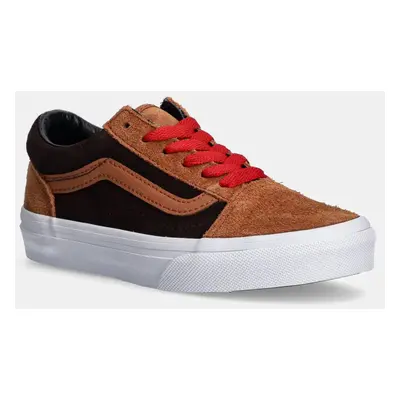 Dětské kožené tenisky Vans Old Skool hnědá barva, VN000CY8N1Z1