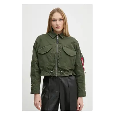 Bunda Alpha Industries dámská, zelená barva, zimní, oversize, 148011