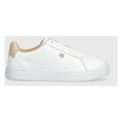 Kožené sneakers boty Tommy Hilfiger ESSENTIAL COURT SNEAKER bílá barva, FW0FW07686