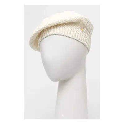 Baret z vlněné směsi Lauren Ralph Lauren béžová barva, 454960091