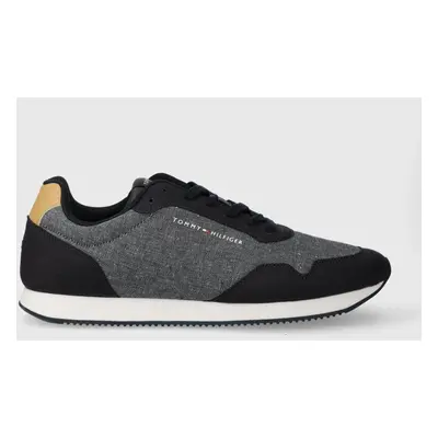 Sneakers boty Tommy Hilfiger LO RUNNER MIX CHAMBRAY tmavomodrá barva, FM0FM05070