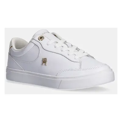 Kožené sneakers boty Tommy Hilfiger ESSENTIAL CHIC COURT SNEAKER bílá barva, FW0FW08322