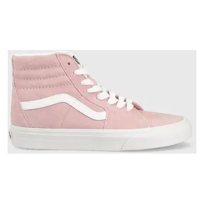 Semišové tenisky Vans SK8-Hi růžová barva, VN0A4BVT2PT1, VN0A4BVT2PT1-PIG.SUEDE