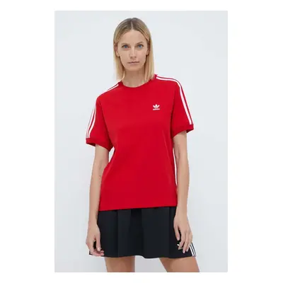 Tričko adidas Originals 3-Stripes Tee červená barva, IR8050