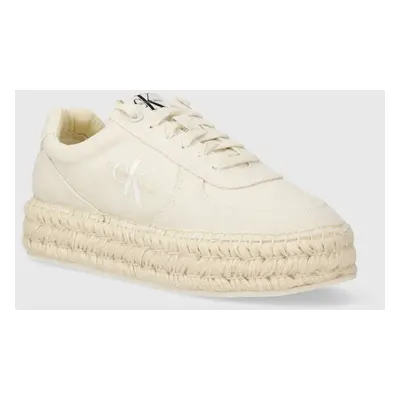 Espadrilky Calvin Klein Jeans ESPADRILLE SNEAKER CS BTW bílá barva, na platformě, YW0YW01437