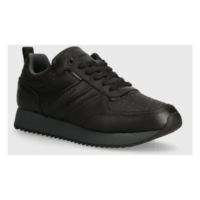 Sneakers boty Calvin Klein LOW TOP LACE UP MONO černá barva, HM0HM01499